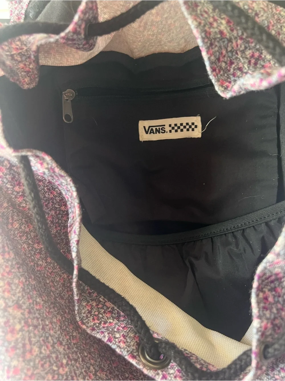 Vans Lavender Floral Drawstring Backpack